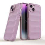 amazon basics Mobile Cover for Apple iPhone 15 Plus | Full Camera Protection | Liquid Silicon Case | Flexible Bumper Case for Apple iPhone 15 Plus (Purple)