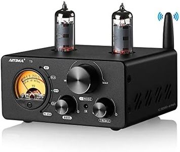 AIYIMA T9 100W*2 Bluetooth Stereo Amplifier Class D Amp 2.0/2.1 Channel Tube Power Amp with PC-USB DAC Coaxial Optical inputs &VU Meter & Bass Treble Tone Control for Home Stereo Speakers