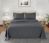 Chateau Home Tencel Eucalyptus Sheets - Queen Size Sheets - 4PC Tencel Sheet Set - Luxury Cooling Sheets for Hot Sleepers - Silky Soft Breathable Sheets for Queen Size Bed - 16 in Pockets - Charcoal