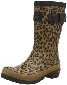 Joules Women's Molly Welly Wellington Boots, Brown (Tan Leopard Tan Leopard), 8 UK (42 EU)