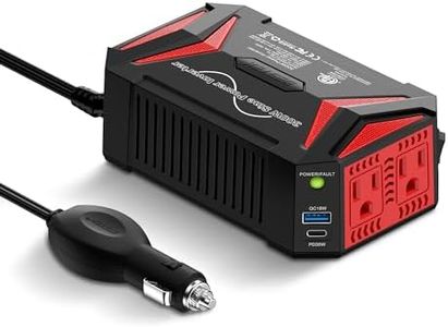 BESTEK 300Watt Pure Sine Wave Power Inverter [30W PD USB-C] Car Adapter DC 12V to AC 110V with QC3.0 USB Ports, Multi-Protection Car Charger Power Inverter for Vehicles