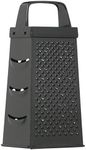 KitchenCraft KCGRATERNS Non Stick Cheese Grater, 4 Sided, Stainless Steel, Black, 22.5 x 17.5 x 10 cm