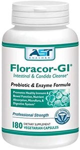 Floracor-GI Candida Yeast Cleanse, ProBiotic And PreBiotic Enzymes (360 Capsules)