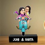 ZOCI VOCI Wood Besties Caricature-Friendship Day Gift Best And Unique Gift For Your Besties (Bff Trips), 15 Cm, 10 Centimeters