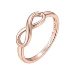 ChicSilver Personalized Rose Gold Plated Infinity BFF Friendship Rings for Women Custom Engraved 925 Sterling Silver Infinity Knot Best Friends Rings Engagement Wedding Band Rings Size 5