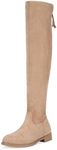 Vepose Women's 998 Sand/Beige Suede Over The Knee High Boots Low Flat Heel Thigh High Boots for Women Size 6(CJY998 Sand 06)