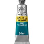 Winsor & Newton Galeria Acrylic Colour - Tube of 60 ML - Deep Turquoise (232) - Highly Pigmented Lightfast Artists' Acrylic Paints for Canvas, Wood, Fabric & Paper - More Colours Available