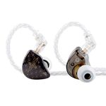 KINBOOFI TANGZU WAN'ER S.G in Ear Monitor, HiFi Wired Earbuds No Micphone, Sports Noise Isolation Wired Headphone with Detachable 2pin Cable for Audiophile Musician (Black, With Mic)