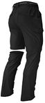 Men's Hiking Pants Convertible Zip Off Lightweight Waterproof Quick Dry Outdoor Fishing Travel Safari Camping, Black, 30