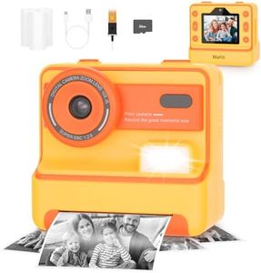 Mafiti Kids Camera Instant Print,1080P Instant Camera for Kids,Selfie Digital Camera with 2.4 Inch Display 1200 mAh Battery,3-12 yrs Girls Boys Toys Presents for Birthday/Xmas/Holiday,Orange