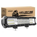 Nilight Led Light Bar 15Inch Triple Row Flood Spot Combo Beam Led Bar Driving Lights Boat Lights Super Bright Led Off Road Lights for Trucks