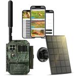 VOOPEAK Cellular Trail Camera- Unlimited Data Trail Camera Color Night Vision, FHD Live Feed Solar Powered Game Camera, No WiFi Needed Built-in SIM Card & 7800mAh Battery 4G Camera