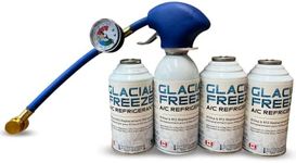 Tectonic Glacial Freeze R290 Replacement r134a Refrigerant Kit | r134a AC Recharge Kit | R290 Freon r134a Refrigerant Replacement | 134a Refrigerant Charge Kit With Trigger and 4 Cans (r134a, 4 Cans)