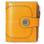 SENDEFN Small Women Wallet Leather Bifold Purse with ID Window