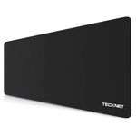 TECKNET Gaming Mouse Mat, 900x400x3mm Large Mouse Pad, Extended Waterproof Mousepad, Non-Slip Rubber Base-Smooth Cloth Surface-Compatible with Laser and Optical Mouse-Black