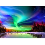 MXJSUA DIY Aurora Landscape Diamond Art kits for Adults, Diamond Painting Kits for Adults, Full Round Drill Diamond Gem Art Embroidery Kit, Diamond Dots Beads for Arts and Crafts, 40x30cm