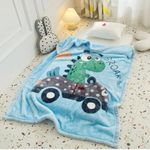 Butterthief Cartoon Print Mink Baby Blanket Double Layer Soft Kids Blanket All Seasons Cozy Warm Blankets for 0-5 Years Reversible (100x125 cm, Design 10) brown