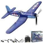 volantexrc RC Plane for Beginners, 4CH Remote Control Plane F4U RTF with 2 Batteries and Xpilot Stabilization Stystem, One-Key Aerobatic, 2.4Ghz WWII RC Airplane for Adults (76108)