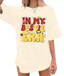 Oversized best friend shirts Women - in My Bestie Era Shirt BFF T-Shirt Summer Casual Short Sleeve Tee Tops, Apricot, Large