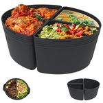 6 Quart Silicone Slow Cooker Divider Liners Oval. Thickened, Weighted & Sturdy Reusable Crockpot Inserts Compatible With Most 6 Qt Crock Pot Slow Cookers Accessories. Leakproof, Dishwasher Safe