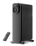 Midea MHO231R11BPB Oil Filled Radiator, 11 Fins 2300W Electric Heater with Remote Control & LED Screen, Efficient Heating, Overheat & TipOver Protection, 24hTimer, Quiet, Digital Thermostat, Black
