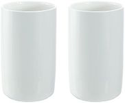 Gaolinci 2 Pcs Simple White Ceramic Mouthwash Cups, Bathroom Brushing Cup, 10 Oz