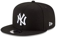 New Era New York Yankees Exclusive Selection 9FIFTY Snapback Adjustable Hat Cap- OSFM, Black Crown White Logo, One Size