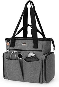 LoDrid Nurse Bag with Bottom Padded Pad, Nurse Bags for Nurses, Medical Work Bag with 15.6” Laptop Storage Layer, Home Visiting Nurse Bag for RN, PA, LPN, EMT, CNA, Gray, Bag Only