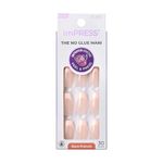 KISS imPRESS No Glue Mani Press-On Nails, French, Genuine', Light Neutral + White Tip French, Medium Size, Coffin Shape, Includes 30 Nails, Prep Pad, Instructions Sheet, 1 Manicure Stick, 1 Mini File