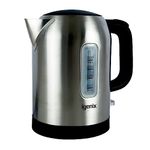 Igenix IGK01022SS Cordless Electric Jug Kettle, 2200 Watt Rapid Boil, 1 Litre Capacity, 360° Base, Cord Storage, Removeable, Washable Filter, Boil Dry Protection, Stainless Steel