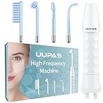 High Frequency Wand - UUPAS Portable 4 in 1 Blue High Frequency Skin Facial Machine with 4 Pcs Tubes for Home Use - Skin Tightening Machine for Acne Firming Skin Rejuvenation Wrinkle Removal