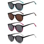 Eyekepper 4-pack Bifocal Sunglasses for Women Reading under the Sun Round Bifocal Readers +2.50