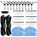 23 Pcs Replacement Parts Compatible with Tikom G8000, G8000 Pro, Honiture G20, G20 Pro, Laresar Evol 3, Evol 3s Robot Vacuum Cleaner Kit, 2 Main Brushes, 10 Side Brushes, 6 Hepa Filters, 4 Mop Pads