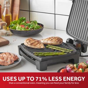 George Foreman Medium Electric Grill – Black Non-Stick Indoor BBQ