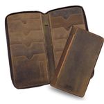 ABYS Genuine Leather Dark Tan Passport Holder for 8 Passports| RFID Passport Wallet |Unisex Travel Organizer