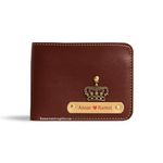 Innovative Gifts Men's Personalized Wallet I Customized Slim Stylish Leather Purse with Name & Charm I Unique Birthday Anniversary Gift for Men Boy Love Husband Employees Clients - Brown