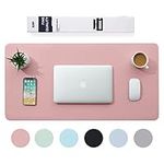 BUBM Desk Pad, Mouse Pad, Desk Pad, 80 x 40 cm, Non-Slip PU Leather Desk Protector Cover, Home and Office for Laptop-Pink