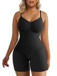 SHAPERX Shapewear for Women Tummy Control Seamless Body Shaper Compression Bodysuit Mid Thigh Butt Lifter Shorts, SZ5218, Black, S/M