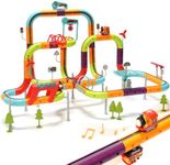 Electric Train Set for Kids - 138PCS 3D Infinity Racer Magnetic Train Set with 2 Klickrail Electric Trains, STEM Train Set Toys Birthday Gifts for Boys Girls Age 3 4 5 6 7 8 Years Old