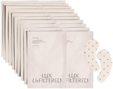 + Lux Unfiltered Cooling Under Eye Patches - Anti-Slip Caffeine Infused Korean Eye Mask - Reduces Puffiness, Brightens, & Hydrates Skin - Fragrance Free, Vegan, & Cruelty Free - 10 Count (Pack of 2)