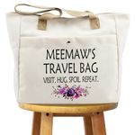 WCGXKO Grammy Mother’s Day Gift Grandma Birthday Gift Tote Bag Travel Bag For Grammy (MEEMAW TB CA)