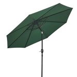 Vivo Technologies 2.7M Garden Parasol Round Garden Umbrella Sun Shading with Hand Crank, Tilt Function (UV 30+) Waterproof Parasol for Outdoor, Garden and Patio Green（Parasol Base Excludes）