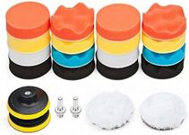 3 Inch Car Foam Drill Polishing Pad Kit 22-Piece Complete Buffing Set for Unparalleled Shine, Waxing Pads, Car Polishing Pad Kit, Car Detailing Accessories and Surface Restoration Pads