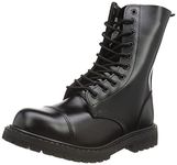 Mil-Tec Men's Boots 10 Trous 'Invader' Mid Calf, Black, 8 UK