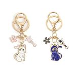 2 Pack Couples Anime Keychains Superhero Key Holder Cute Key Chains Women Cartoon Charm For Purse Anime Charms, E, Large