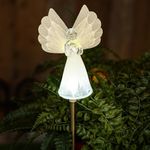 Crosslight - Solar LED Angel Garden Stake Lights | Outdoor Waterproof Cemetery Decorations for Grave | Decorative Light for, Yard, Lawn, Patio, Pathway, Backyard, Memorial Gift, Christmas Ornament