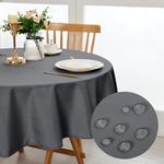 DWCN Round Tablecloth Wipe Clean Tablecloth Outdoor Table Cloth Grey Waterproof Tablecloth Wipeable Tablecloths Table Cloth Round 120cm Diameter