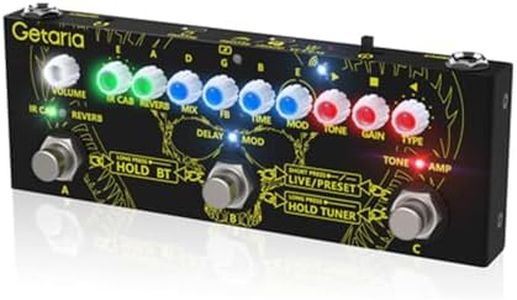 Getaria Pedales Guitarra Multiefectos Para Pedal de efectos con carga IR, sintonizador, amplificador/salida de auriculares de 3,5 mm, batería integrada