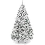 Best Choice Products 7.5ft Premium Snow Flocked Artificial Holiday Christmas Pine Tree for Home, Office, Party Decoration w/ 1,346 Branch Tips, Metal Hinges & Foldable Base