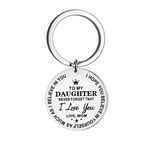 Hibetek Daughter Son Gifts Keychain to My Daughter Never Forget That I Love You Family Pendant Key Chain Birthday Graduation Jewelry from Dad Mom (to My Daughter from mom)